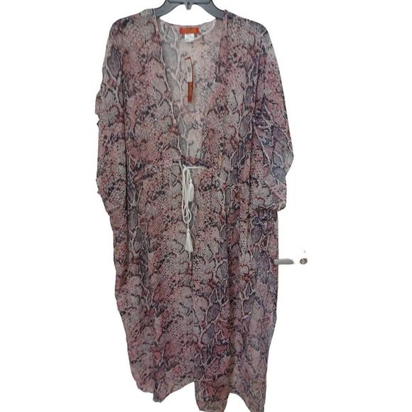 Carlos Santana Other - Carlos Santana Kimono Sheer Long with Tie Color Blush Size OS